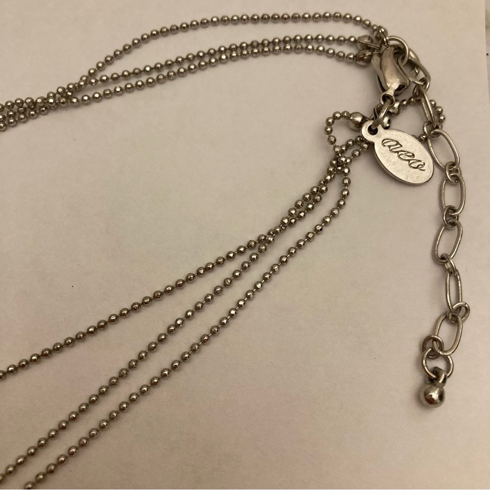 American Eagle Faceted Crystal Silver Long Layered Necklace Statement Jewelry - Picture 8 of 15
